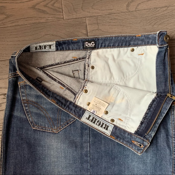 Vintage Dolce & Gabbana Twisted Denim skirt sz 28 - Picture 3 of 4